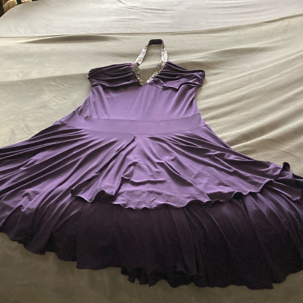 New  To the Max Dress Pretty Purple Women’s  Dress Sleeveless SizeL Halter Neck